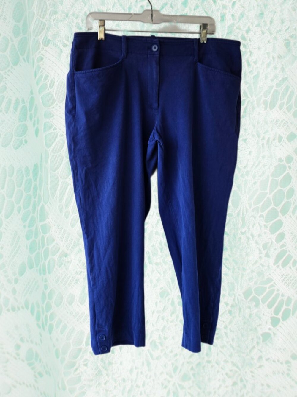 Talbots Woman Talbots Woman Cobalt Royal Blue Capri Cropped Pants 16W